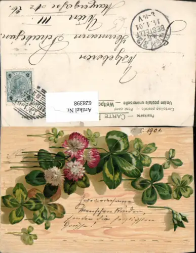 628398,Künstler Litho Klee Kleeblatt Kleeblüten Blumen