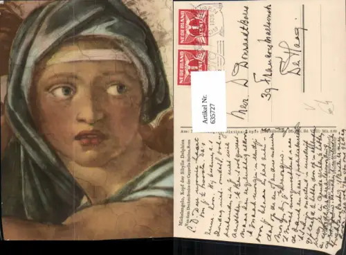 635727,Künstler Ak Michelangelo Kopf der Sibylle Delphica pub Woldemar Klein K 85