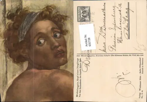 635728,Künstler Ak Michelangelo Kopf eines Jünglings pub Woldemar Klein K 81