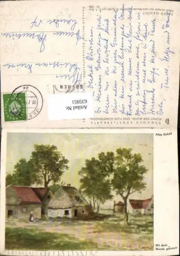 635951,Künstler Ak Mundgemalt C. F. Riet Altes Gehöft
