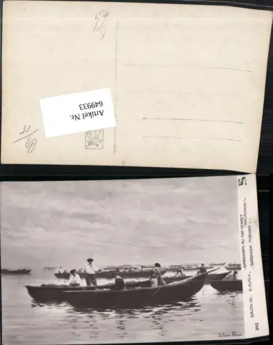 649933,Künstler AK Guillaume Alaux Sardinen Fischer Boot Fischerboot