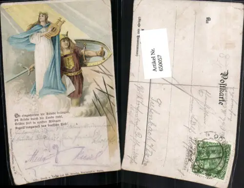 650057,Künstler AK Lithographie Litho Wikinger pub Strache Warnsdorf Haida Nationale Postkarten