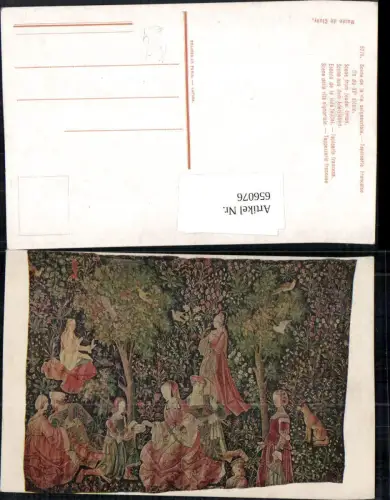 656076,Künstler Ak Scene de la vie seigneuriale Tapisserie Francaise Scene Adelsleben