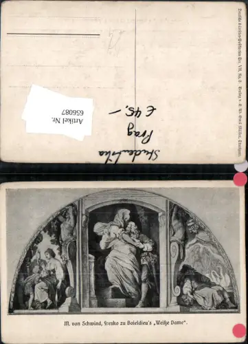 656087,Künstler Ak M. von Schwind Fresko zu Boieldieus Weiße Dame