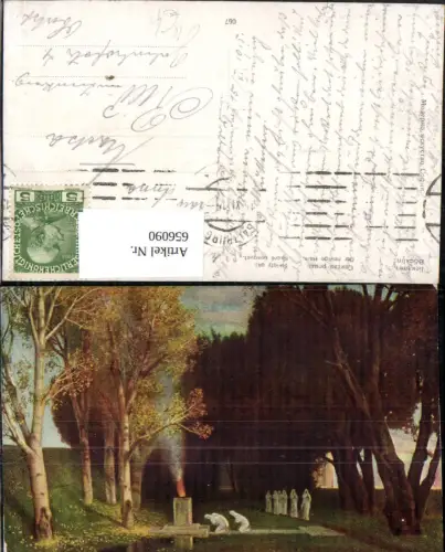 656090,Künstler Ak Böcklin Der Heilige Hain Beten Bäume