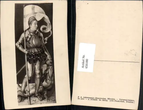 656180,Künstler Ak Albrecht Dürer St Georg Ritter Drache pub F. A. Ackermann 2009