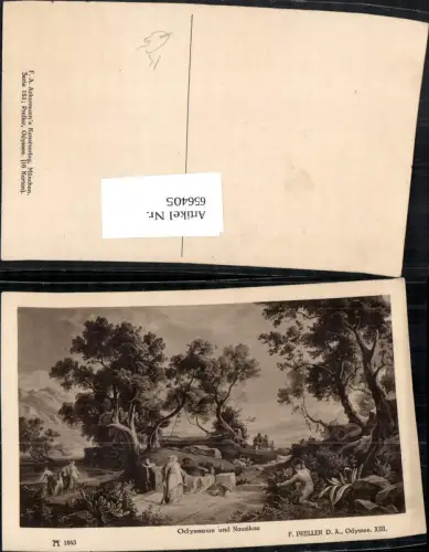 656405,Künstler Ak F. Preller d. Ältere Odysseus u. Nausikaa