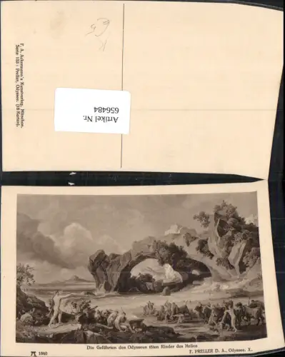 656484,Künstler Ak F. Preller d. Ältere Die Gefährten des Odysseus töten Rinder d. Helios