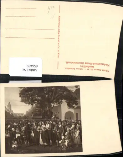 656485,Künstler Ak Waldmüller Niederösterreichische Bauernhochzeit Hochzeit