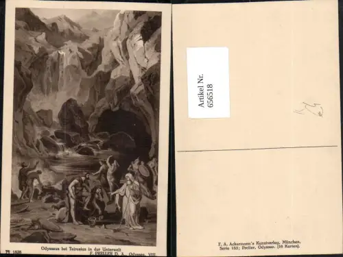 656518,Künstler Ak F. Preller d. Ältere Odysseus bei Teiresias in der Unterwelt