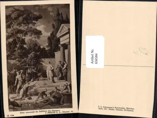 656584,Künstler Ak F. Preller d. Ältere Kirke verwandelt die Gefährten des Odysseus