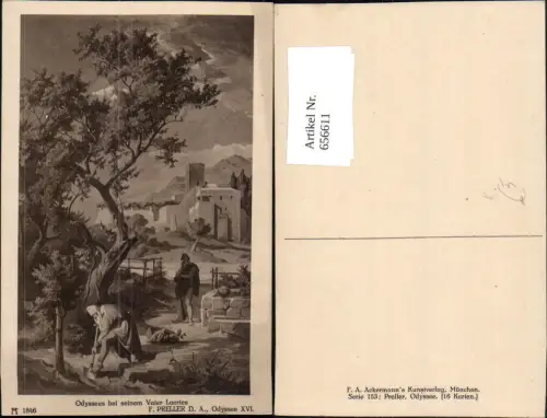 656611,Künstler Ak F. Preller d. Ältere Odysseus b. seinem Vater Laertes
