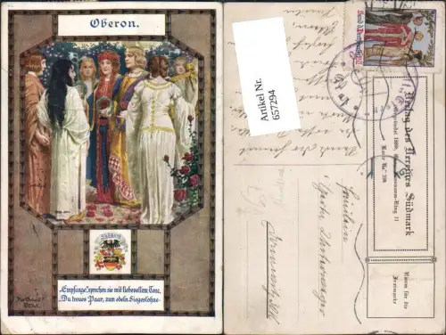 657294,Künstler AK F. Kuderna Oberon Wieland pub Verein Südmark 354