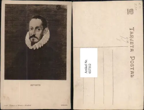 657312,Künstler AK Hauser y Menet Madrid Retrato Bildnis Mann