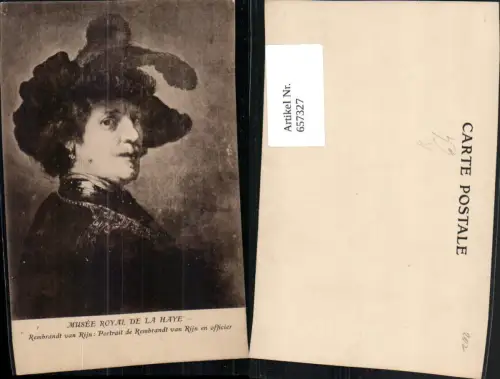 657327,Künstler AK Rembrandt van Rijn Portrait de Rembrandt van Rijn en officier