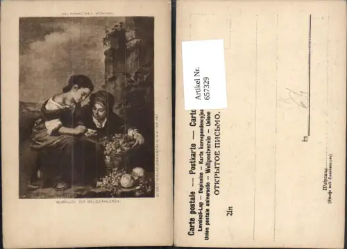 657329,Künstler AK Murillo Die Geldzählerin