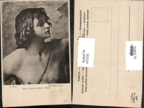657335,Künstler AK G. Reni Der junge David Mann Portrait pub J. Löwy 144