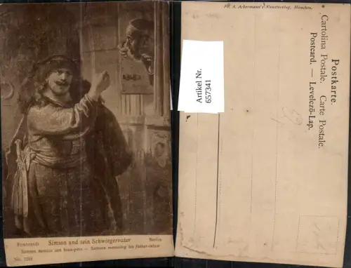 657341,Künstler AK Rembrandt Simson u. sein Schwiegervater