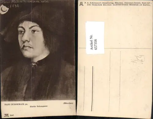 657356,Künstler AK Hans Burgkmair Martin Schongauer pub F. A. Ackermann 247euro2547