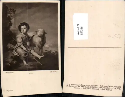 657386,Künstler AK Murillo Jesus Lamm pub F. A. Ackermann 282euro2905