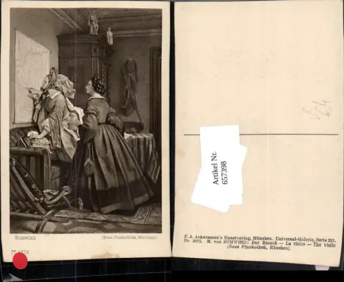 657398,Künstler AK M. von Schwind Der Besuch pub F. A. Ackermann 2272