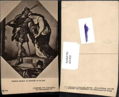 657432,Künstler AK Schnorr v. Carolsfeld Nibelungenlied pub F. A. Ackermann 2781