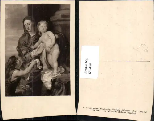 657459,Künstler AK A. Van Dyck Madonna pub F. A. Ackermann 2181