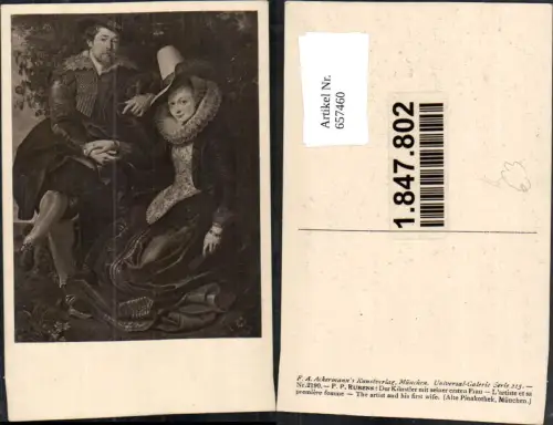 657460,Künstler AK P. P. Rubens Der Künstler mit seiner Frau pub F. A. Ackermann 2190