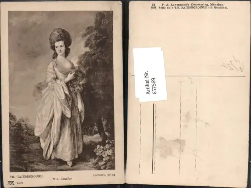 657569,Künstler AK Th. Gainsborough Mrs Beaufoy Frau pub F. A. Ackermann 2452