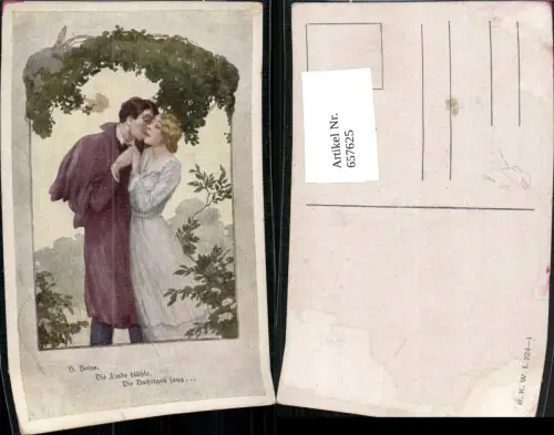 657625,Künstler AK H. Heine Die Linde blühte, die Nachtigall sang Liebe pub B.K.W.I. 224euro1
