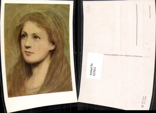 657812,Künstler Ak G. v. Max Frau mit Heiligenschein Heilige