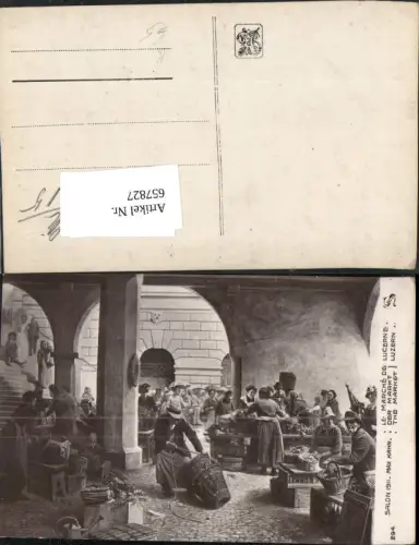 657827,Künstler Ak Max Kahn Le Marche de Lucerne Luzern Markt