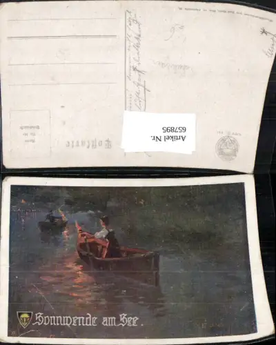 657895,Künstler Ak Fr. Jung Sonnwende am See Boote Ruderboote pub Schulverein 644