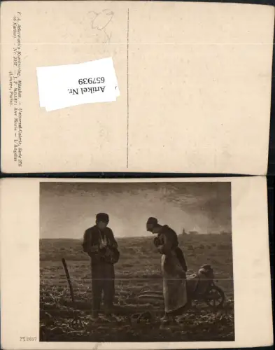 657939,Künstler Ak J. F. Millet Ave Maria L Angelus Bauern Beten Landwirtschaft