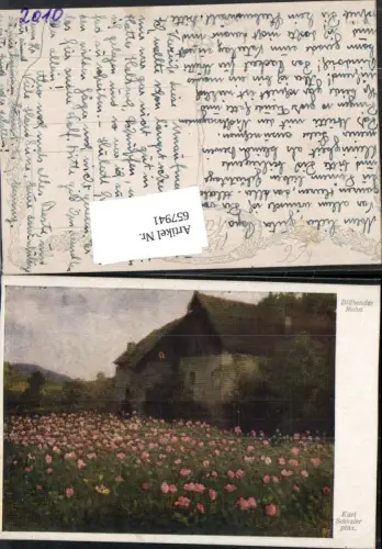 657941,Künstler Ak Karl Schuster Blühender Mohn