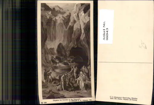 666943,Künstler Ak F. Preller d. Ältere Odyssee VIII Odysseus b. Teiresias