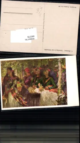 685378 Künstler AK C. Bantzer Sonntag in der Schwalm Hessen Trachten Typen