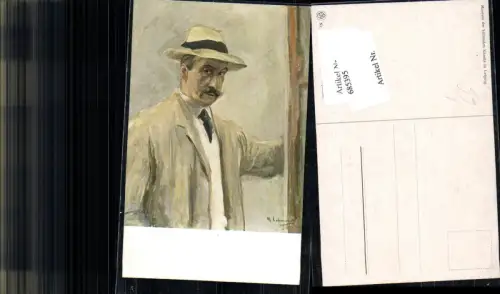 685395 Künstler AK Max Liebermann Selbstportrait m. Hut