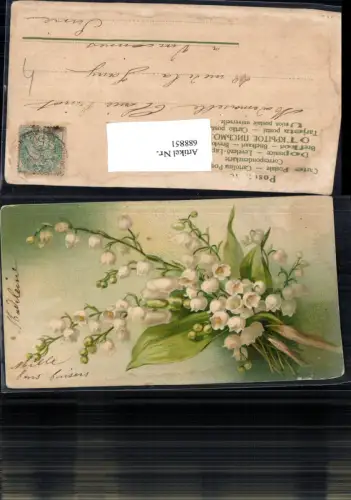 688851 Künstler AK Lithographie Litho Blumen Maiglöckchen