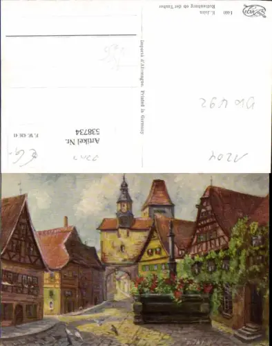 538734,Künstler AK DEGI AK 1460 E. Jahn Rothenburg ob der Tauber
