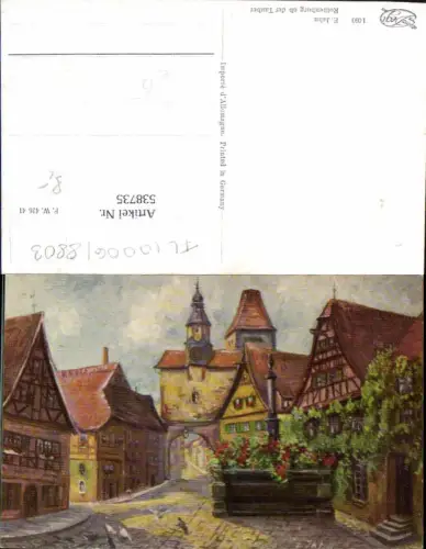 538735,Künstler AK DEGI AK 1460 E. Jahn Rothenburg ob der Tauber