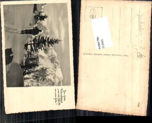 713343 Foto-AK Langläufer Ski Sport Alpen