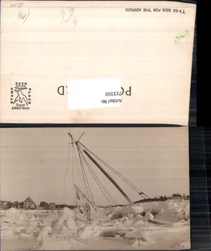 713350 Foto-AK Winter Schnee Hafen Eisstoß