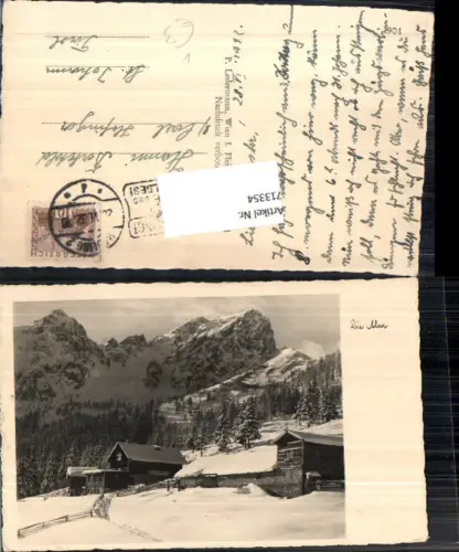 713354 Foto-AK Alm Winter Schnee Berge gel St. Johann in Tirol