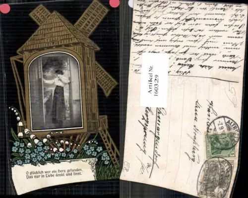 160329,Fotomontage Windmühle Mühle Frau