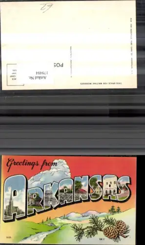 179484,Arkansans Greetings Fotomontage Mehrbild Ak Landschaft Zapfen Zweig