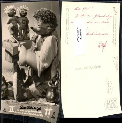 139306,Mecki AK Igel Nr 506 Sternzeichen Zwillinge