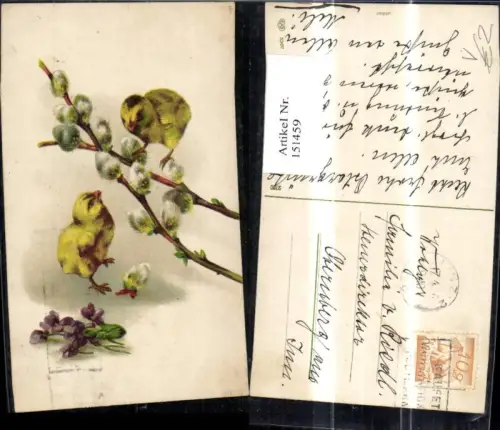 151459,Ostern Küken. Palmkätzchenzweig Blumen pub EAS 5307