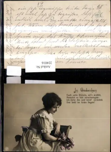 224016,Frau Rosen Strauß Spruch In Gedanken pub NPG