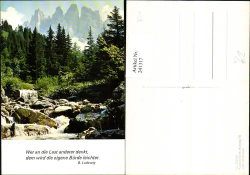 241317,Fotokunst Groh 240061 Bach Wald Berge Spruch v. B. Ludewig